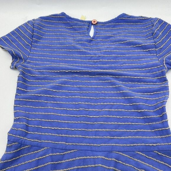 MATILDA JANE Women Exploration Dress S Blue Striped Short Sleeve Scoop Neck - Picture 5 of 7
